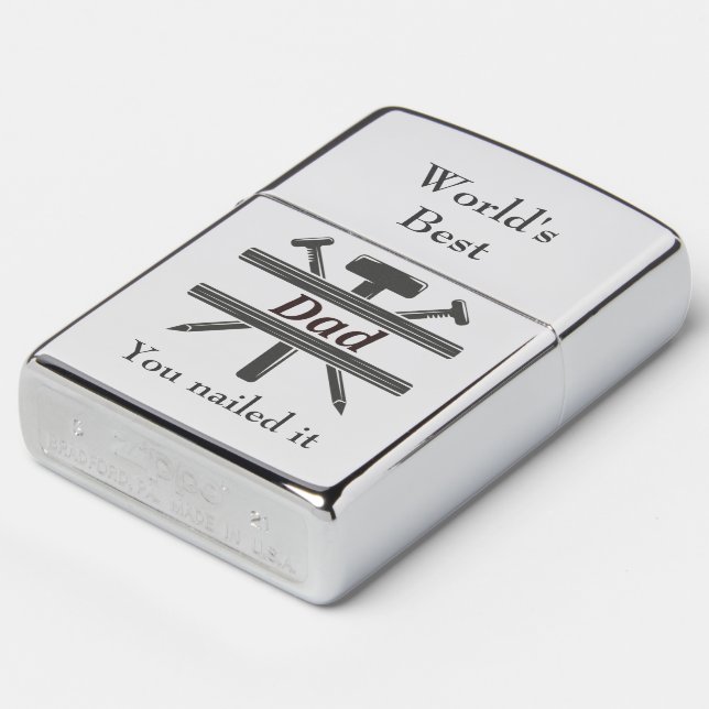 World's Best Dad You Nailed it Zippo Lighter (Angled)