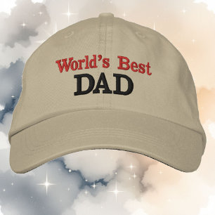 World's Best Dad Your Text Any Color Thread Embroidered Baseball Cap
