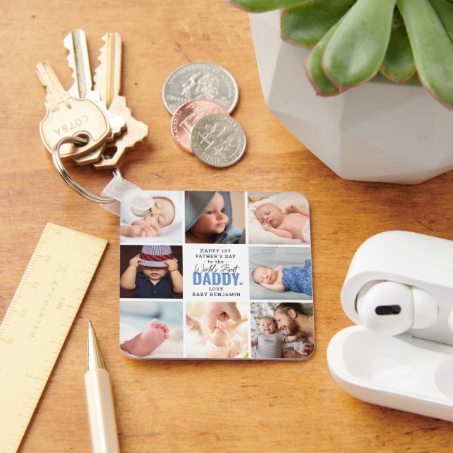 'Worlds Best Daddy' 1st Father's Day Keepsake Keychain (Desk)