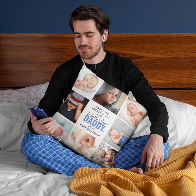 'Worlds Best Daddy' 1st Father's Day Keepsake Throw Pillow (Creator Uploaded)