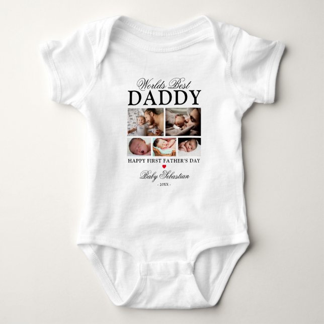 World's Best Daddy 1st Father's Day Photo Baby Bodysuit