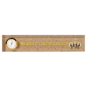 World's Best Daddy Crown Name Plate
