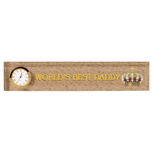 World's Best Daddy Crown Name Plate (Front)