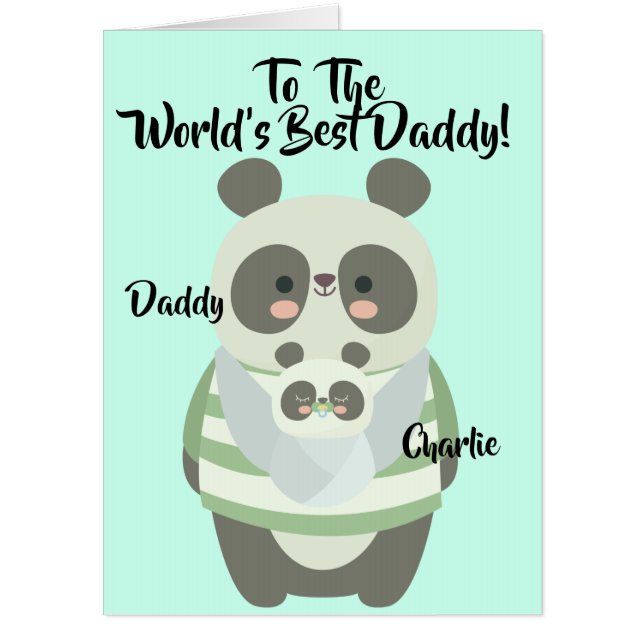 World's Best Daddy Father's Day Large Card (Front)