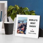 Worlds Best Daddy Personalized Photo Plaque<br><div class="desc">This simple and modern custom photo plaque features a portrait-shaped photo space with custom "World's Best Daddy" wording with name(s) of children in modern black style with red heart accent and personalization of the kid's name(s). Makes a great Father's Day keepsake gift!</div>