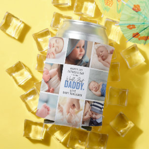 World's Best Daddy Photo Collage Can Cooler