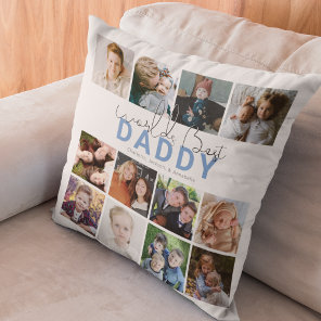 Worlds Best Daddy | Photo Collage Throw Pillow