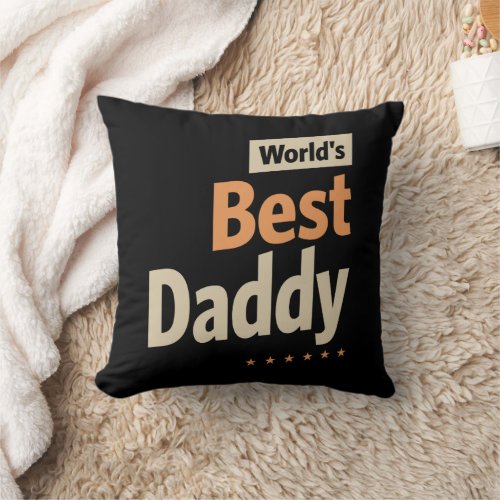 Worlds Best Daddy Superhero of Love Throw Pillow
