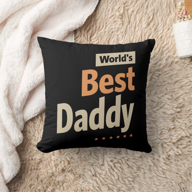 World's Best Daddy: Superhero of Love Throw Pillow (Blanket)