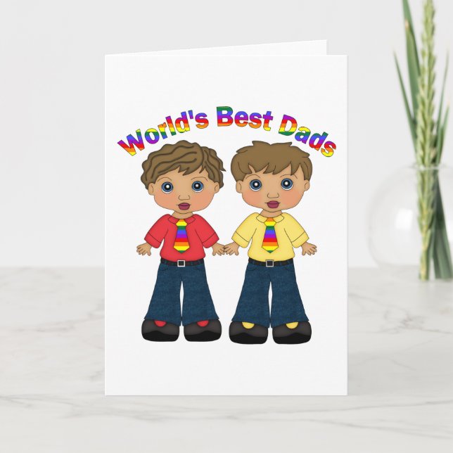 World's Best Dads Gay Pride Gifts and Tees Card (Front)