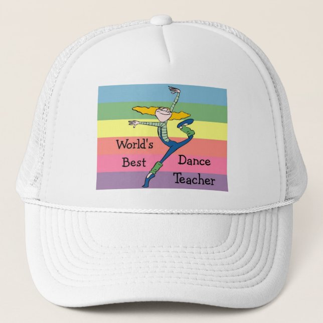 World's best dance teacher merchandise trucker hat (Front)