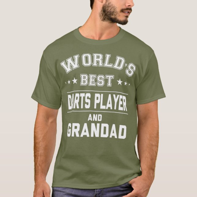 Worlds Best Darts Player And Grandad   Gift T-Shirt (Front)