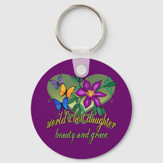 World's Best Daughter Beauty and Grace Keychain