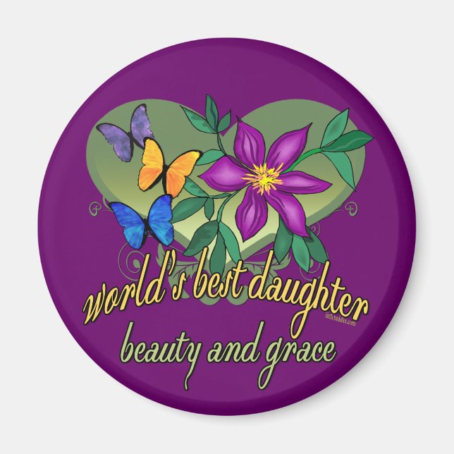 World's Best Daughter Beauty and Grace Magnet (Front)