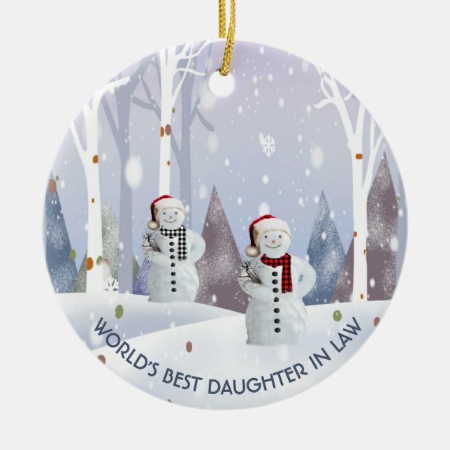 World's Best Daughter In law Christmas Ceramic Ceramic Ornament (Front)