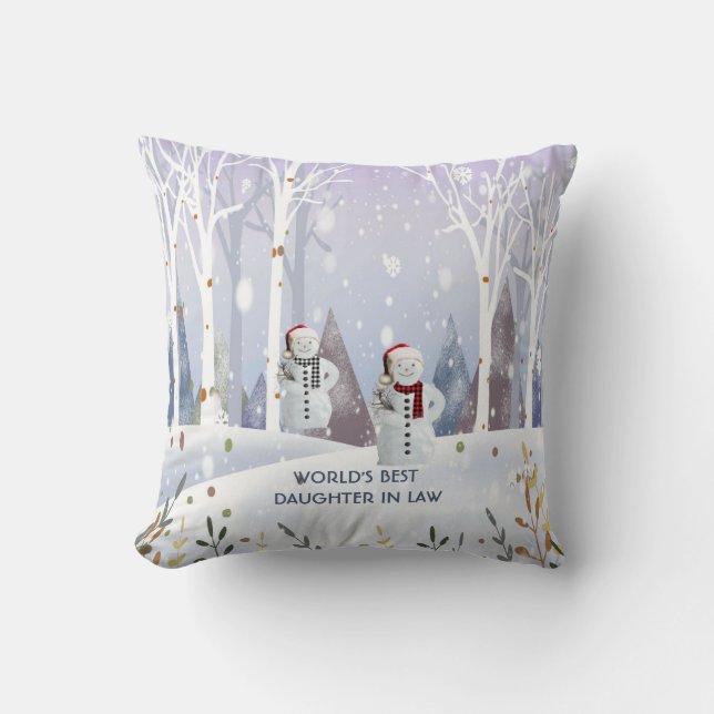World's Best Daughter In law Christmas  Throw Pillow (Front)