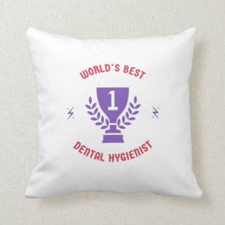 World's best dental hygienist throw pillow