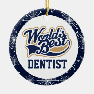 Worlds Best Dentist Gift Ceramic Ornament