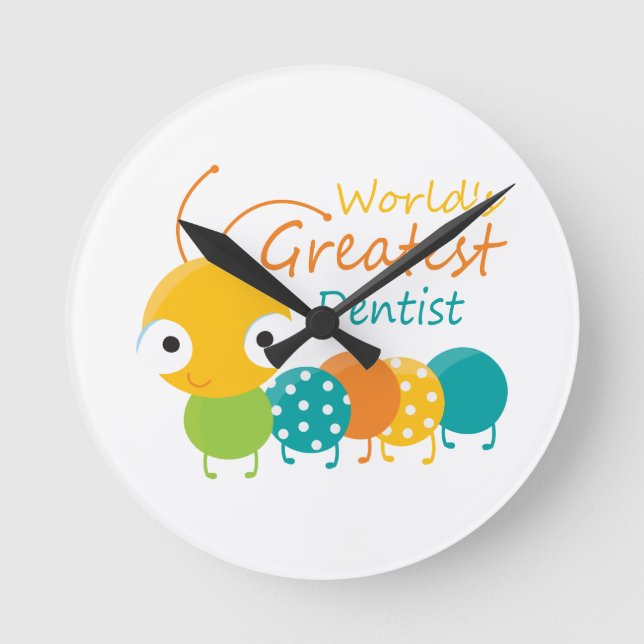 Worlds Best Dentist Round Clock (Front)