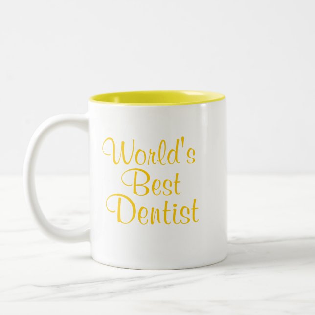 Worlds Best Dentist Two-Tone Coffee Mug (Left)