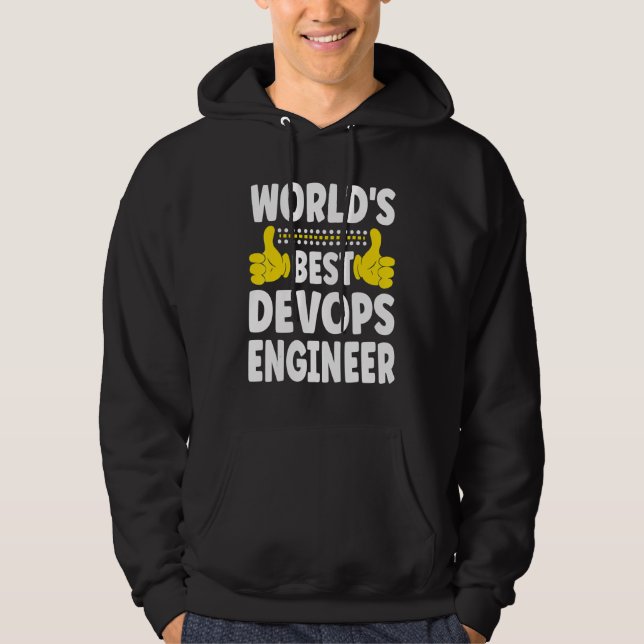 World's Best Devops Engineer   Job Title Devops En Hoodie (Front)