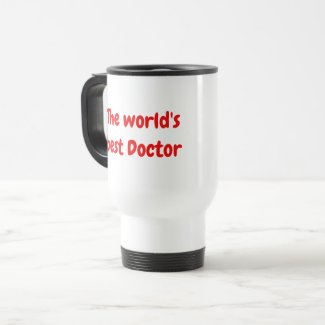 World's Best  Doctor  in red Travel Mug