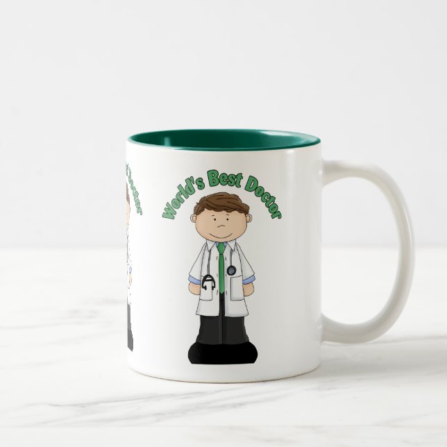 World's Best Doctor Male Two-Tone Coffee Mug (Right)