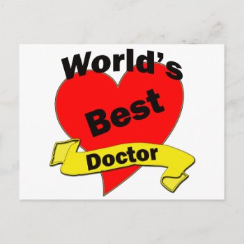 World's Best Doctor Postcard by occupationalgifts at Zazzle