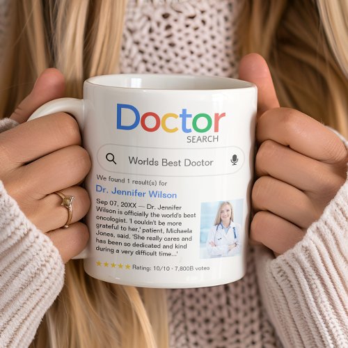 Worlds Best Doctor Search With Photo and Message Coffee Mug