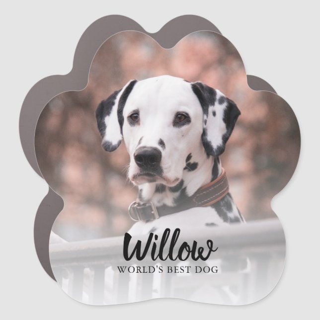 "World's Best Dog" Custom Photo Car Magnet (Front)