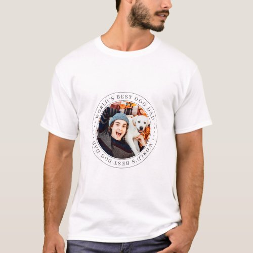 Worlds Best Dog Dad Classic Simple Photo T_Shirt