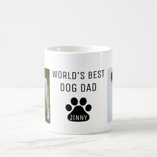 Worlds Best Dog Dad Custom Photo And Name Coffee Mug