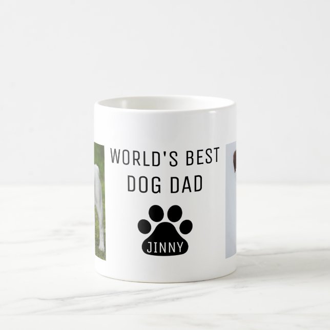 World's Best Dog Dad, Custom Photo And Name, Coffee Mug (Center)