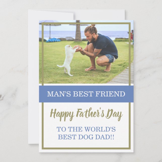 World's Best Dog Dad Custom Photo Father's Day Card (Front)