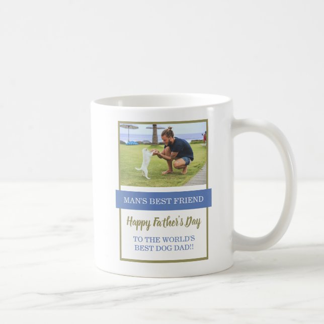 World's Best Dog Dad Custom Photo Father's Day Coffee Mug (Right)