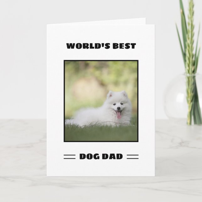 World's Best Dog Dad Custom Photo Personalized Card (Front)