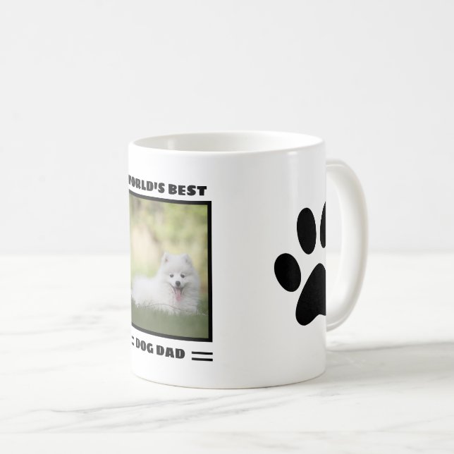World's Best Dog Dad Custom Photo Personalized Coffee Mug (Front Right)