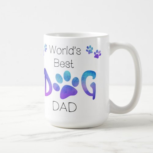 Worlds Best Dog Dad_ Dog Dad Birthday _ PawPrints Coffee Mug