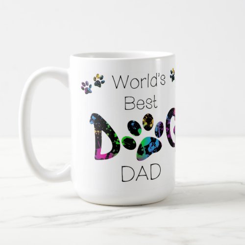 Worlds Best Dog Dad _ Dog Fathers Day _ Dog Paw Coffee Mug