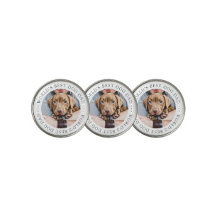 World's Best Dog Dad Elegant Simple Custom Photo Golf Ball Marker