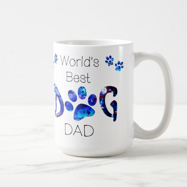 World's Best Dog Dad - Fathers Day - Dog Lover Coffee Mug (Right)