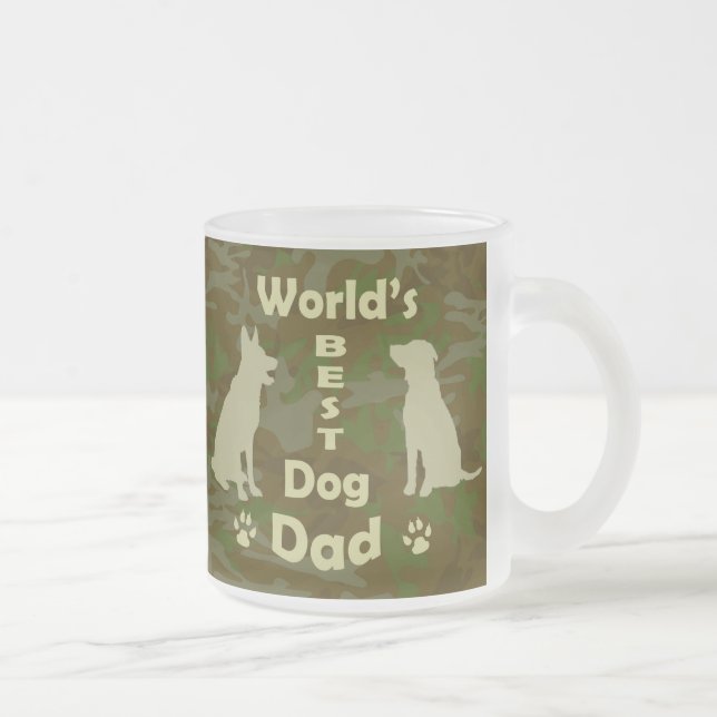 World's Best Dog Dad Frosted Glass Coffee Mug (Right)