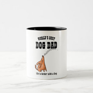 Worlds Best DOG DAD Funny Gift for Dog Fathers Two-Tone Coffee Mug