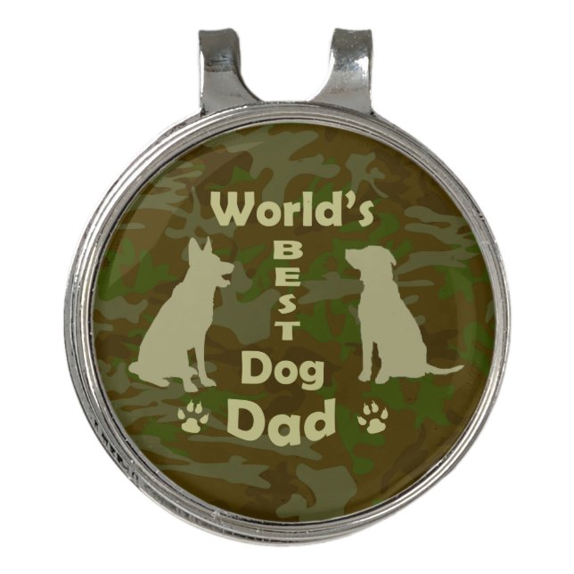 World's Best Dog Dad  Golf Hat Clip (Front)