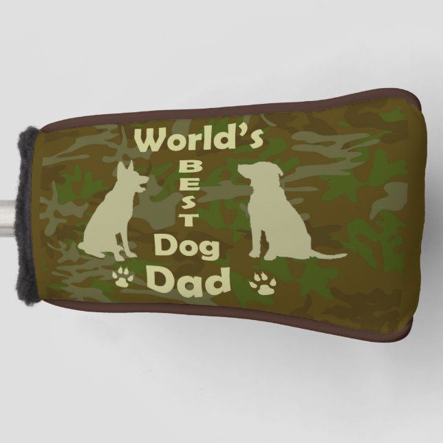 World's Best Dog Dad Golf Head Cover (Front)