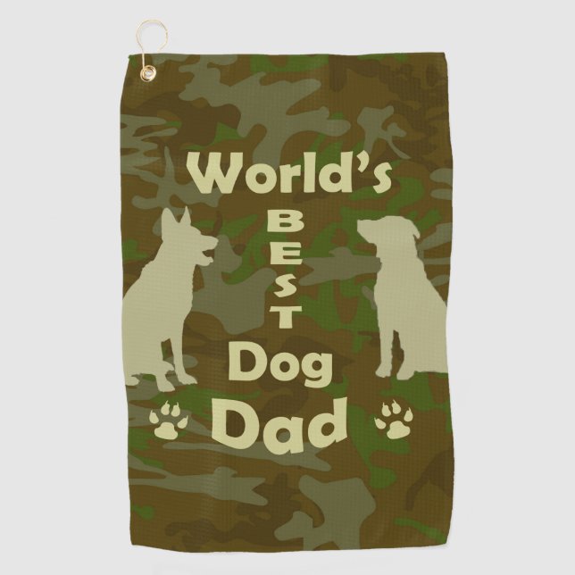 World's Best Dog Dad Golf Towel (Front)