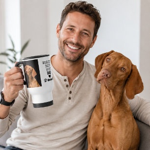 World's Best Dog Dad Heart Paw 2 Photo Travel Mug