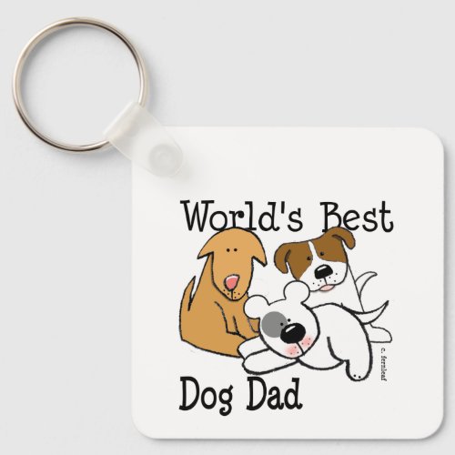 Worlds Best Dog Dad Keychain