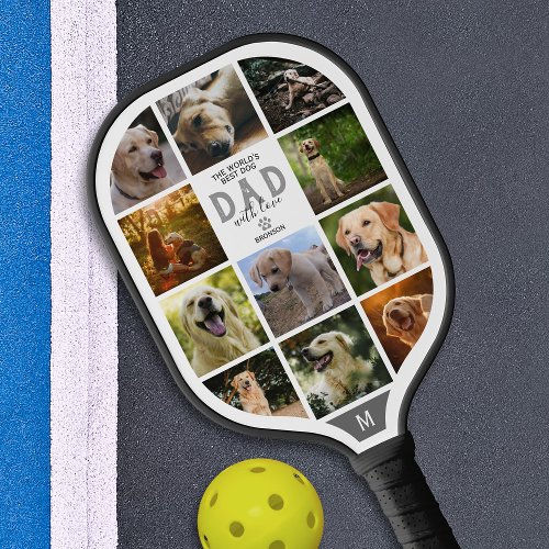 Worlds Best Dog Dad l Fathers Day Pickleball Paddle