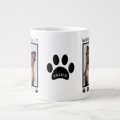 World's Best Dog Dad Name Paw Prints Pet Photo Giant Coffee Mug (Front)